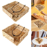 Maxbell Water Hyacinth Napkin Holder Tissue Paper Holder for Kitchen Desk Countertop 19cmx19cmx5cm