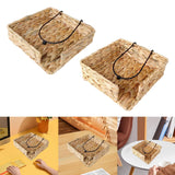 Maxbell Water Hyacinth Napkin Holder Tissue Paper Holder for Kitchen Desk Countertop 19cmx19cmx5cm
