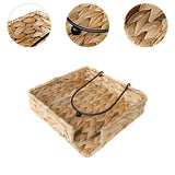 Maxbell Water Hyacinth Napkin Holder Tissue Paper Holder for Kitchen Desk Countertop 19cmx19cmx5cm