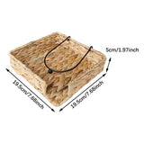 Maxbell Water Hyacinth Napkin Holder Tissue Paper Holder for Kitchen Desk Countertop 19cmx19cmx5cm
