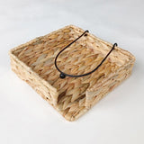 Maxbell Water Hyacinth Napkin Holder Tissue Paper Holder for Kitchen Desk Countertop 19cmx19cmx5cm