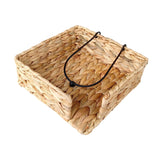 Maxbell Water Hyacinth Napkin Holder Tissue Paper Holder for Kitchen Desk Countertop 19cmx19cmx7cm