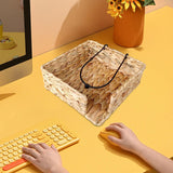 Maxbell Water Hyacinth Napkin Holder Tissue Paper Holder for Kitchen Desk Countertop 19cmx19cmx7cm