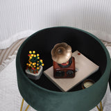 Maxbell Vanity Stool Coffee Table Ottoman Dressing Stool for Entryway Indoor Bedroom Green