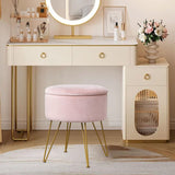 Maxbell Vanity Stool Coffee Table Ottoman Dressing Stool for Entryway Indoor Bedroom Pink