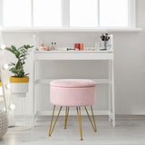 Maxbell Vanity Stool Coffee Table Ottoman Dressing Stool for Entryway Indoor Bedroom Pink