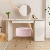 Maxbell Vanity Stool Coffee Table Ottoman Dressing Stool for Entryway Indoor Bedroom Pink