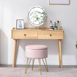 Maxbell Vanity Stool Coffee Table Ottoman Dressing Stool for Entryway Indoor Bedroom Pink