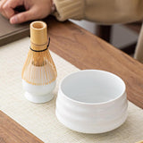 Maxbell Matcha Tea Set Gift for Tea Lovers Handcrafted Bamboo Matcha Whisk and Stand White