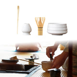 Maxbell Matcha Tea Set Gift for Tea Lovers Handcrafted Bamboo Matcha Whisk and Stand White
