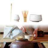 Maxbell Matcha Tea Set Gift for Tea Lovers Handcrafted Bamboo Matcha Whisk and Stand White