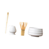 Maxbell Matcha Tea Set Gift for Tea Lovers Handcrafted Bamboo Matcha Whisk and Stand White