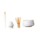 Maxbell Matcha Tea Set Gift for Tea Lovers Handcrafted Bamboo Matcha Whisk and Stand White