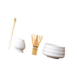 Maxbell Matcha Tea Set Gift for Tea Lovers Handcrafted Bamboo Matcha Whisk and Stand White