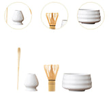Maxbell Matcha Tea Set Gift for Tea Lovers Handcrafted Bamboo Matcha Whisk and Stand White