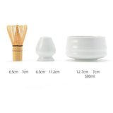 Maxbell Matcha Tea Set Gift for Tea Lovers Handcrafted Bamboo Matcha Whisk and Stand White