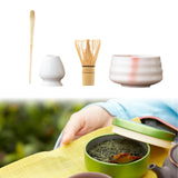 Maxbell Matcha Tea Set Gift for Tea Lovers Handcrafted Bamboo Matcha Whisk and Stand White Pink
