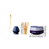 Maxbell Matcha Tea Set Gift for Tea Lovers Handcrafted Bamboo Matcha Whisk and Stand Blue Violet