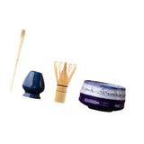 Maxbell Matcha Tea Set Gift for Tea Lovers Handcrafted Bamboo Matcha Whisk and Stand Blue Violet