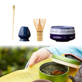 Maxbell Matcha Tea Set Gift for Tea Lovers Handcrafted Bamboo Matcha Whisk and Stand Blue Violet