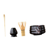 Maxbell Matcha Tea Set Gift for Tea Lovers Handcrafted Bamboo Matcha Whisk and Stand Black Colorful