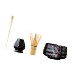 Maxbell Matcha Tea Set Gift for Tea Lovers Handcrafted Bamboo Matcha Whisk and Stand Black Colorful
