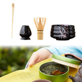 Maxbell Matcha Tea Set Gift for Tea Lovers Handcrafted Bamboo Matcha Whisk and Stand Black Colorful