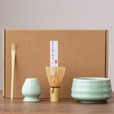 Maxbell Matcha Tea Set Gift for Tea Lovers Handcrafted Bamboo Matcha Whisk and Stand Light Green