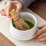 Maxbell Matcha Tea Set Gift for Tea Lovers Handcrafted Bamboo Matcha Whisk and Stand Light Green