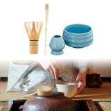 Maxbell Matcha Tea Set Gift for Tea Lovers Handcrafted Bamboo Matcha Whisk and Stand Light Blue