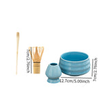 Maxbell Matcha Tea Set Gift for Tea Lovers Handcrafted Bamboo Matcha Whisk and Stand Light Blue