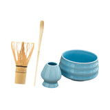 Maxbell Matcha Tea Set Gift for Tea Lovers Handcrafted Bamboo Matcha Whisk and Stand Light Blue