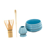 Maxbell Matcha Tea Set Gift for Tea Lovers Handcrafted Bamboo Matcha Whisk and Stand Light Blue