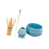 Maxbell Matcha Tea Set Gift for Tea Lovers Handcrafted Bamboo Matcha Whisk and Stand Light Blue