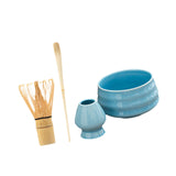 Maxbell Matcha Tea Set Gift for Tea Lovers Handcrafted Bamboo Matcha Whisk and Stand Light Blue