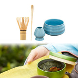 Maxbell Matcha Tea Set Gift for Tea Lovers Handcrafted Bamboo Matcha Whisk and Stand Light Blue