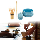 Maxbell Matcha Tea Set Gift for Tea Lovers Handcrafted Bamboo Matcha Whisk and Stand Light Blue