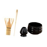 Maxbell Matcha Tea Set Gift for Tea Lovers Handcrafted Bamboo Matcha Whisk and Stand Gloss Black