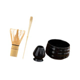 Maxbell Matcha Tea Set Gift for Tea Lovers Handcrafted Bamboo Matcha Whisk and Stand Gloss Black