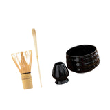 Maxbell Matcha Tea Set Gift for Tea Lovers Handcrafted Bamboo Matcha Whisk and Stand Gloss Black