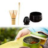Maxbell Matcha Tea Set Gift for Tea Lovers Handcrafted Bamboo Matcha Whisk and Stand Gloss Black