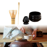 Maxbell Matcha Tea Set Gift for Tea Lovers Handcrafted Bamboo Matcha Whisk and Stand Gloss Black