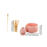 Maxbell Matcha Tea Set Gift for Tea Lovers Handcrafted Bamboo Matcha Whisk and Stand Pink