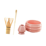 Maxbell Matcha Tea Set Gift for Tea Lovers Handcrafted Bamboo Matcha Whisk and Stand Pink