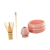 Maxbell Matcha Tea Set Gift for Tea Lovers Handcrafted Bamboo Matcha Whisk and Stand Pink