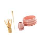 Maxbell Matcha Tea Set Gift for Tea Lovers Handcrafted Bamboo Matcha Whisk and Stand Pink