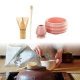 Maxbell Matcha Tea Set Gift for Tea Lovers Handcrafted Bamboo Matcha Whisk and Stand Pink