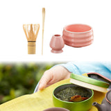 Maxbell Matcha Tea Set Gift for Tea Lovers Handcrafted Bamboo Matcha Whisk and Stand Pink