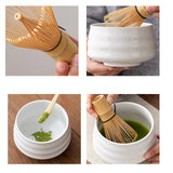 Maxbell Matcha Tea Set Japanese Handmade for Tea Lovers Tea Bowl Matcha Utensils Set White