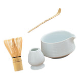 Maxbell Matcha Tea Set Japanese Handmade for Tea Lovers Tea Bowl Matcha Utensils Set White